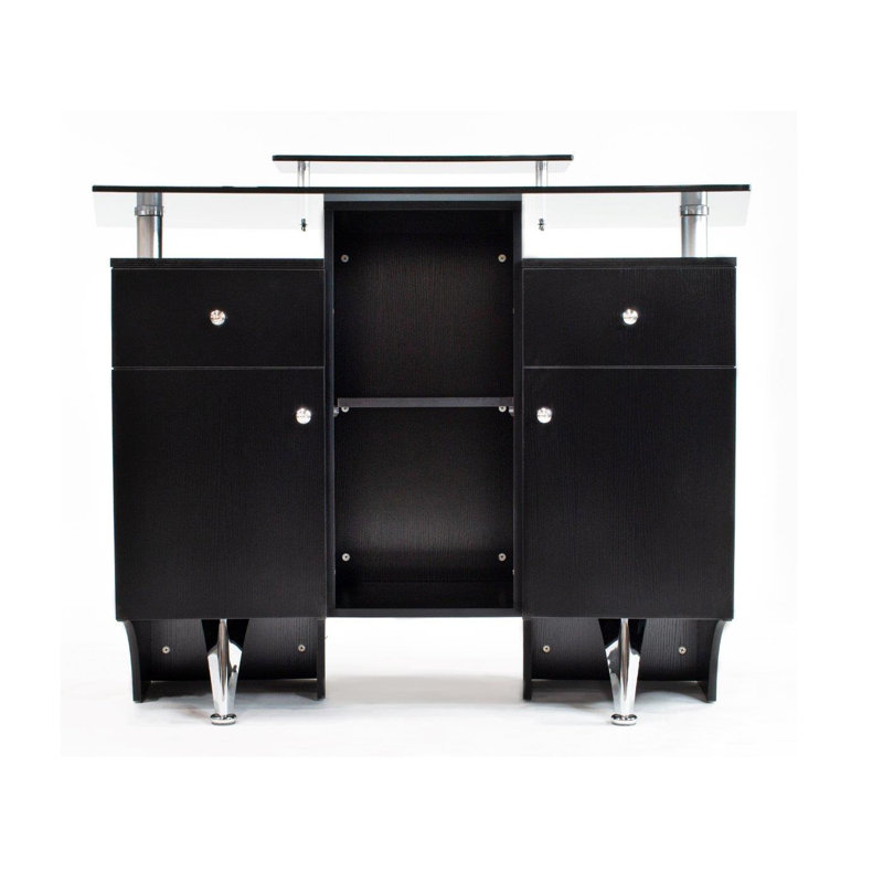 Wrought Studio Welden I Reception Desk With Glass Top, Office